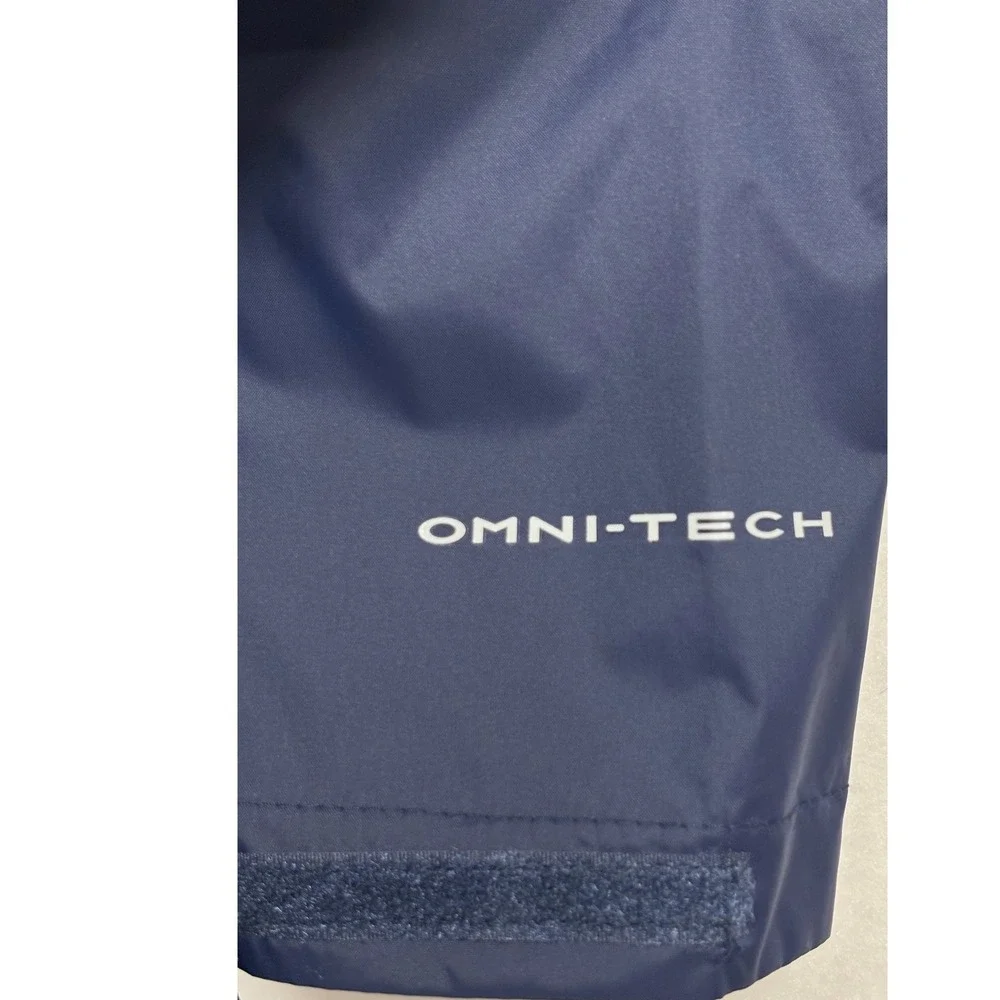 Columbia Rain Jacket Mens Size M Navy Blue Omni-Tech Waterproof Hooded Shell